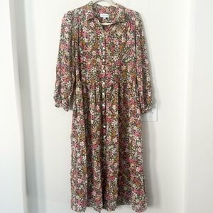 Nordstrom Lost + Wander Floral Midi Cottage Core Dress S